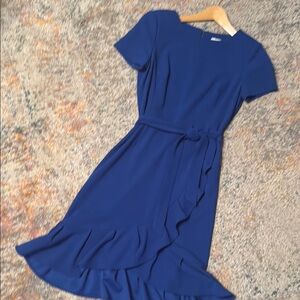 Calvin Klein Blue Tie Front Midi Dress 4